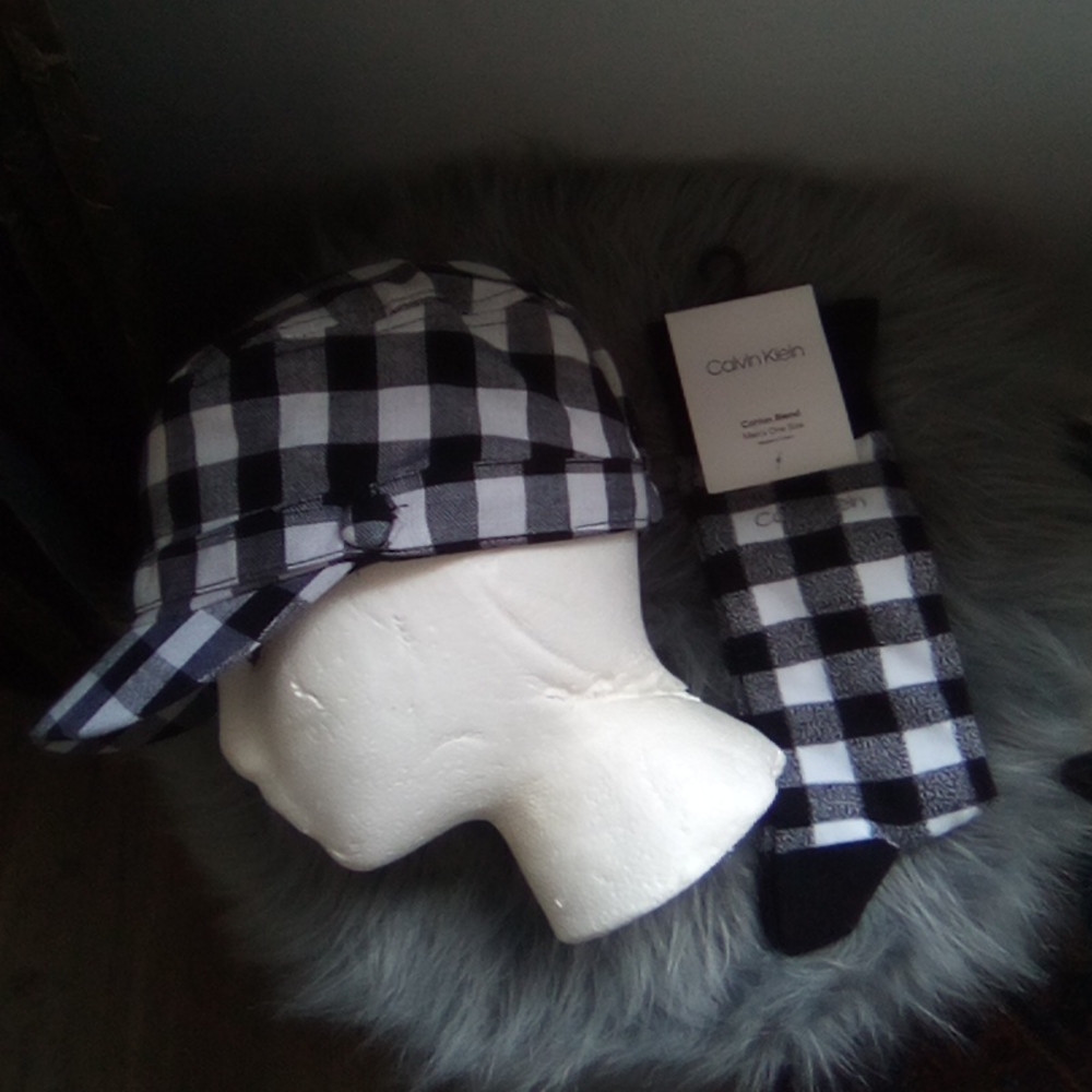 Black and White Buffalo Check Cadet Cap NWT D&Y - Picture 2 of 14